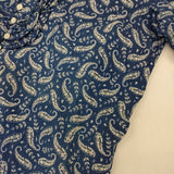 style+confort ペイズリー フリル ブラウス シャツ ネイビー ホワイト レディース スティールエコンフォール【中古】5-1109M∞