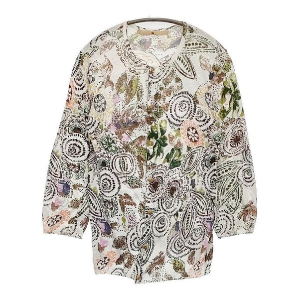 45R/45rpm 総柄コットン カーディガン マルチカラー レディース フォーティーファイブアールピーエム【中古】5-1109M∞