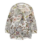 45R/45rpm 総柄コットン カーディガン マルチカラー レディース フォーティーファイブアールピーエム【中古】5-1109M∞