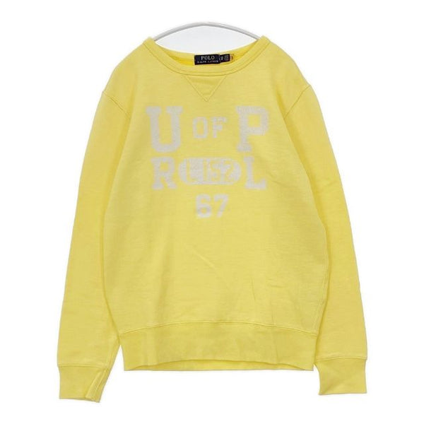 POLO RALPH LAUREN カレッジロゴ　裏起毛 XS トレーナー スウェット イエロー メンズ ポロ・ラルフローレン【中古】5-1023T∞