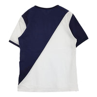 RALPH LAUREN ビッグポニー切替 サイズL/G 14-16 キッズ ポロシャツ ネイビー ホワイト ラルフローレン【中古】5-0806S♪