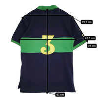 RALPH LAUREN ビッグポニー ナンバリング 切替 サイズM 10-12 キッズ ポロシャツ ネイビー グリーン レディース ラルフローレン【中古】5-0806S♪