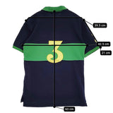 RALPH LAUREN ビッグポニー ナンバリング 切替 サイズM 10-12 キッズ ポロシャツ ネイビー グリーン レディース ラルフローレン【中古】5-0806S♪