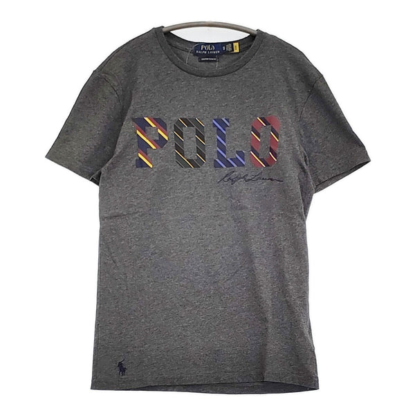 POLO RALPH LAUREN レジメンタル ロゴ サイズXS 半袖Ｔシャツ カットソー チャコールグレー レディース ポロ・ラルフローレン【中古】5-0806S♪
