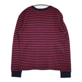 POLO RALPH LAUREN L/G14-16 ボーダー リブ ワンポイント 刺繍 長袖Ｔシャツ カットソー ロンＴ ネイビー レッド レディース ポロ・ラルフローレン【中古】5-1109M∞