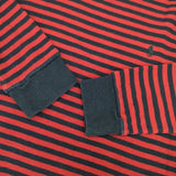 POLO RALPH LAUREN L/G14-16 ボーダー リブ ワンポイント 刺繍 長袖Ｔシャツ カットソー ロンＴ ネイビー レッド レディース ポロ・ラルフローレン【中古】5-1109M∞