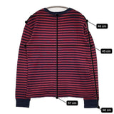 POLO RALPH LAUREN L/G14-16 ボーダー リブ ワンポイント 刺繍 長袖Ｔシャツ カットソー ロンＴ ネイビー レッド レディース ポロ・ラルフローレン【中古】5-1109M∞