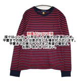 POLO RALPH LAUREN L/G14-16 ボーダー リブ ワンポイント 刺繍 長袖Ｔシャツ カットソー ロンＴ ネイビー レッド レディース ポロ・ラルフローレン【中古】5-1109M∞