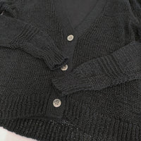 CHAOS ピールコットンニットセット 定価35200円 カーディガン タンクトップ アンサンブル 25SS ブラック レディース カオス【中古】5-0731M♪