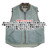 INCOMPLETE TOKYO インコンプリートトウキョウ デニム ジップアップ ベスト ブルー メンズ【中古】5-1201M∞