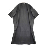 mizuiro-ind スキッパーシャツワンピース コットン ドロップショルダー ワンピース ブラック レディース ミズイロインド【中古】5-0806S♪