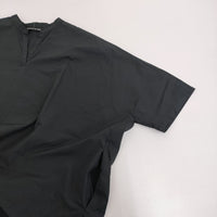 mizuiro-ind スキッパーシャツワンピース コットン ドロップショルダー ワンピース ブラック レディース ミズイロインド【中古】5-0806S♪