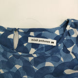 mina perhonen aalto コットン ss3069 サイズ38 ワンピース ブルー ホワイト レディース ミナペルホネン【中古】5-0731S♪