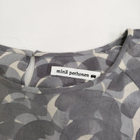 mina perhonen aalto コットン ss3069 サイズ38 ワンピース グレー ホワイト レディース ミナペルホネン【中古】5-0731S♪