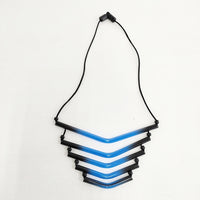 ISSEY MIYAKE 1325. ストロー型 樹脂 アクセサリー ネックレス ブルー レディース イッセイミヤケ1325.【中古】5-0819G◎