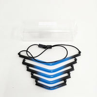 ISSEY MIYAKE 1325. ストロー型 樹脂 アクセサリー ネックレス ブルー レディース イッセイミヤケ1325.【中古】5-0819G◎