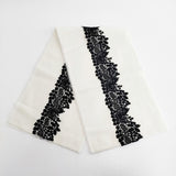 kijinokanosei 未使用品 レース 綴る葉 tsuzuruha 定価19800円 マフラー ストール ホワイト ブラック レディース キジノカノウセイ【中古】5-1111T◎