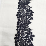 kijinokanosei 未使用品 レース 綴る葉 tsuzuruha 定価19800円 マフラー ストール ホワイト ブラック レディース キジノカノウセイ【中古】5-1111T◎