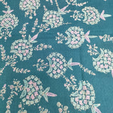 Natural Lounge ナチュラルラウンジ 未使用品 ストール専門店 カシミア 刺繍 定価20万円 ストール ブルーグリーン レディース【中古】5-1111T◎