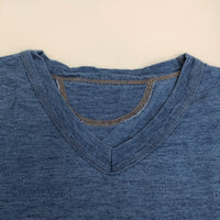45R/45rpm Vネック インディゴ サイズ2 半袖Ｔシャツ カットソー ブルー レディース フォーティーファイブアールピーエム【中古】5-0806S♪