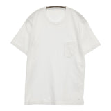 45R/45rpm ポケット付き サイズ2 無地 半袖Ｔシャツ カットソー ホワイト レディース フォーティーファイブアールピーエム【中古】5-0809S♪