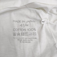 45R/45rpm ポケット付き サイズ2 無地 半袖Ｔシャツ カットソー ホワイト レディース フォーティーファイブアールピーエム【中古】5-0809S♪