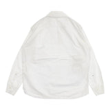 45R/45rpm 先染めダンプの908オーシャンプル コンチョボタン 定価27500円 長袖シャツ ホワイト レディース フォーティーファイブアールピーエム【中古】5-1113M∞