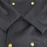 FRAMeWORK メタルボタンロングPコート 金ボタン サイズ38 ウール 20020220506040 ピーコート ネイビー レディース フレームワーク【中古】5-1128A♪