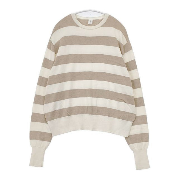 veritecoeur ST-092 12Gクルーネックニット 定価22000円 シルク カシミヤ セーター ニット ベージュ オフホワイト レディース ヴェリテクール【中古】5-1022T∞