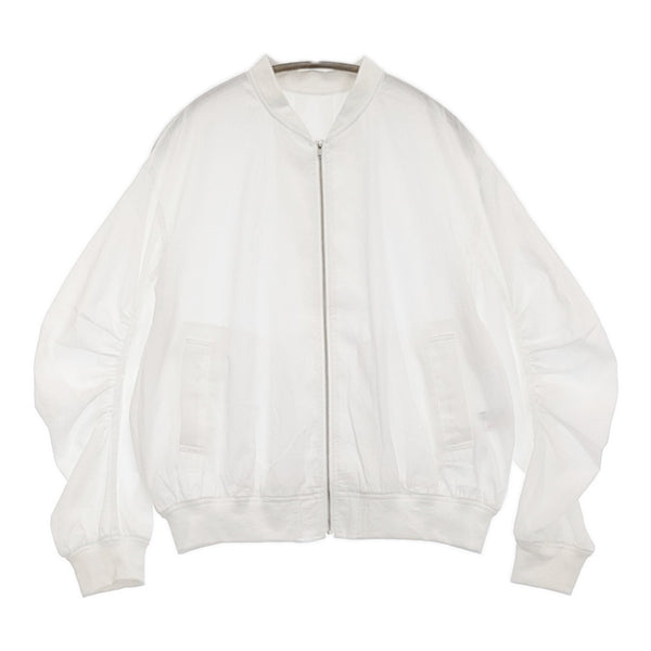 CAFUNE シアージップアップブルゾン サイズ38 定価17600円 ギャザー ブルゾン ホワイト レディース カフネ【中古】5-0905M♪