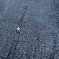 45R/45rpm 綿麻ヘリンボンツイードの四角ジャケット 定価132000円 ブルー レディース フォーティーファイブアールピーエム【中古】5-0731M♪