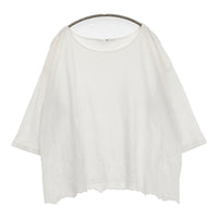 45R/45rpm 天竺カットワーク馬比古Tシャツ 定価18700円 カットソー ホワイト レディース フォーティーファイブアールピーエム【中古】5-0905M♪
