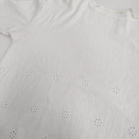 45R/45rpm 天竺カットワーク馬比古Tシャツ 定価18700円 カットソー ホワイト レディース フォーティーファイブアールピーエム【中古】5-0905M♪