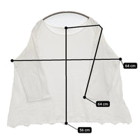 45R/45rpm 天竺カットワーク馬比古Tシャツ 定価18700円 カットソー ホワイト レディース フォーティーファイブアールピーエム【中古】5-0905M♪