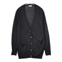 MARGARET HOWELL/JOHN SMEDLEY 578-6264001 ウール Vネック カーディガン ブラック レディース マーガレットハウエル/ジョンスメドレー【中古】5-1004T∞