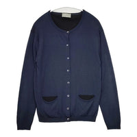 MARGARET HOWELL/JOHN SMEDLEY 578-5264001 ウール カーディガン ネイビー レディース マーガレットハウエル/ジョンスメドレー【中古】5-1004T∞