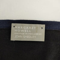 MARGARET HOWELL/JOHN SMEDLEY 578-5264001 ウール カーディガン ネイビー レディース マーガレットハウエル/ジョンスメドレー【中古】5-1004T∞