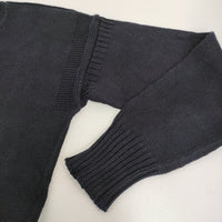 MARGARET HOWELL 578-7163003 サイズ2 コットンリネン Vネック セーター ニット ブラック レディース マーガレットハウエル【中古】5-0905M♪