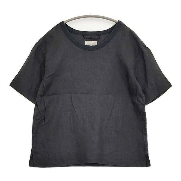 MARGARET HOWELL LINEN VOILE 578-7152019 1 プルオーバー カットソー ブラウス ブラック レディース マーガレットハウエル【中古】5-0809S♪