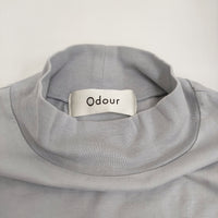 Odour スペインピマコットンハイネックプルオーバー 定価6930円 半袖Ｔシャツ カットソー ライトグレー レディース オウダー【中古】5-0809S♪