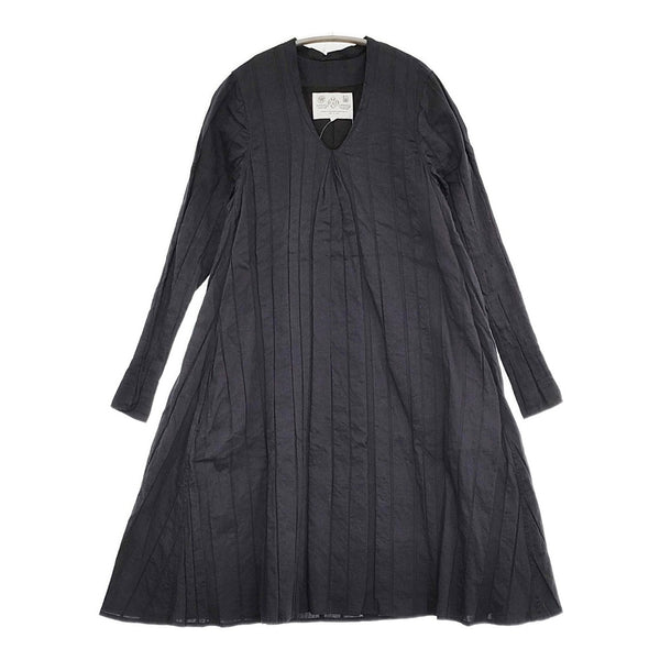 R&D.M.Co- コットンリネンシルク サイズM Vネック ワンピース ネイビー レディース オールドマンズテーラー【中古】5-0905M♪