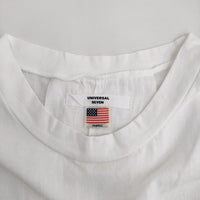 UNIVERSAL SEVEN アメリカンコットンリネンコンボロング フレンチスリーブワンピース ホワイト レディース ユニヴァーサルセブン【中古】5-0809S♪
