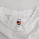 UNIVERSAL SEVEN アメリカンコットンリネンコンボロング フレンチスリーブワンピース ホワイト レディース ユニヴァーサルセブン【中古】5-0809S♪
