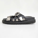 TOGA PULLA BUCKLE SANDALS 定価58300円 サイズ38 サンダル 25SS ブラック シルバー レディース トーガプルラ【中古】5-0731S♪