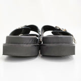 TOGA PULLA BUCKLE SANDALS 定価58300円 サイズ38 サンダル 25SS ブラック シルバー レディース トーガプルラ【中古】5-0731S♪