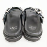 TOGA PULLA BUCKLE SANDALS 定価58300円 サイズ38 サンダル 25SS ブラック シルバー レディース トーガプルラ【中古】5-0731S♪