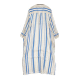NE QUITTEZ PAS VOILE STRIPE DRESS インド綿 シャツ サイドスリット ワンピース ライトブルー アイボリー レディース ヌキテパ【中古】5-0905M♪