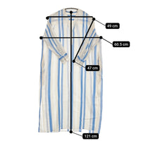 NE QUITTEZ PAS VOILE STRIPE DRESS インド綿 シャツ サイドスリット ワンピース ライトブルー アイボリー レディース ヌキテパ【中古】5-0905M♪