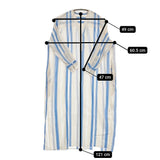 NE QUITTEZ PAS VOILE STRIPE DRESS インド綿 シャツ サイドスリット ワンピース ライトブルー アイボリー レディース ヌキテパ【中古】5-0905M♪