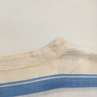 NE QUITTEZ PAS VOILE STRIPE DRESS インド綿 シャツ サイドスリット ワンピース ライトブルー アイボリー レディース ヌキテパ【中古】5-0905M♪
